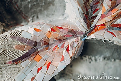 Modern abstract colorful smalt glass mosaic background pattern fragment Stock Photo
