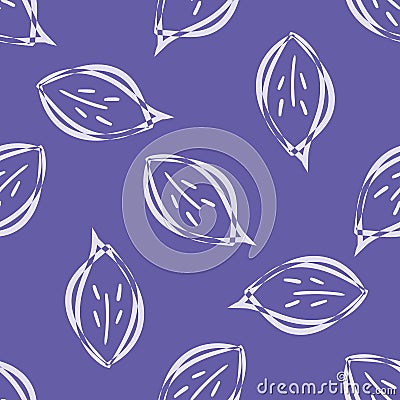 Modern abstract faux mono print scattered leaves background. Seamless vector pattern Simple imitation ino cut effect Vector Illustration