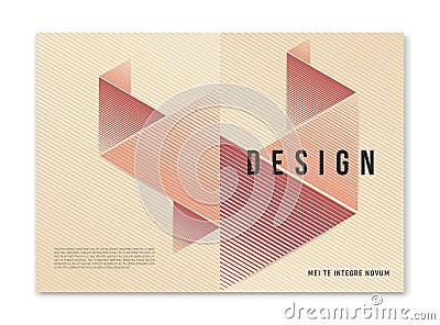 Modern abstract geometric a4 size cover design for brochure maga Vector Illustration