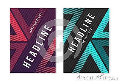 Modern abstract geometric a4 size cover designs for brochure mag Vector Illustration