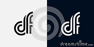 Modern Abstract Initial letter DF logo Vector Illustration
