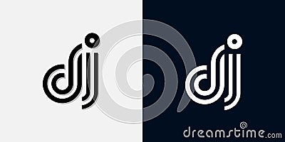 Modern Abstract Initial letter DJ logo Vector Illustration