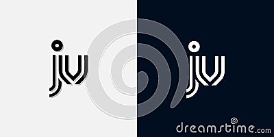 Modern Abstract Initial letter JV logo Vector Illustration