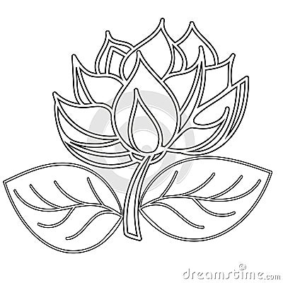 Modern abstract lotus template cutting. Abstract element. Oriental template. Flower icon. Lotus for laser milling cut. Vector Illustration