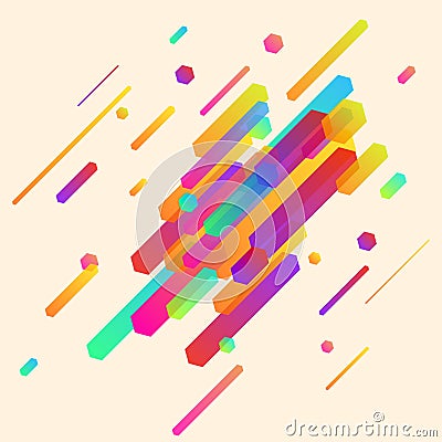 Modern abstract minimalistic neon thin lines pattern layout Vector Illustration