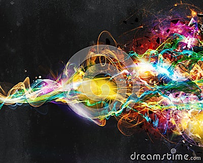 Modern abstract motion banner on dark background Stock Photo