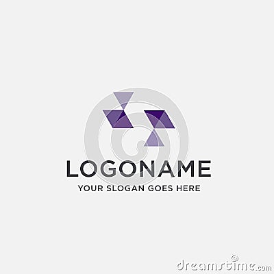 Modern abstract negative space triangle letter S logo icon Vector Illustration