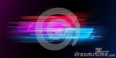 Modern abstract neon sport background or collage Vector Illustration