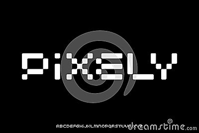 Modern abstract pixel or dots alphabet display font vector illustration with rounded edge Vector Illustration
