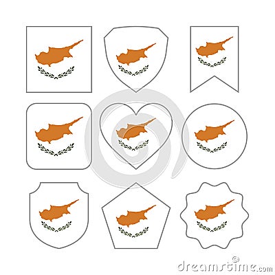 Modern Abstract Shapes of Cyprus Flag Vector Design Template Vector Illustration