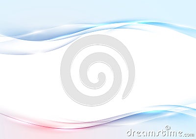 Modern abstract swoosh wave border red and blue layout Vector Illustration