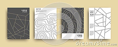 Modern abstract topography geometric covers set Vector Illustration