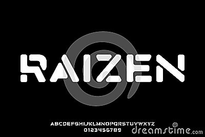 Modern abstract typeface display font vector with soft corner design illustration Vector Illustration