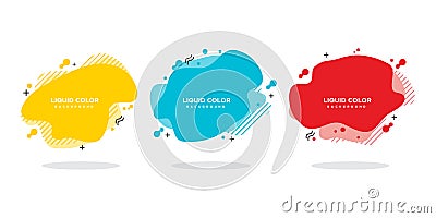 Modern abstract vector banner set. Flat geometric liquid form with various colors. Vector Illustration