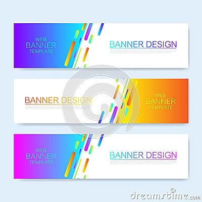 Modern abstract vector web banner template. Colorful Web Design Elements. Abstract geometric background web banner Vector Illustration