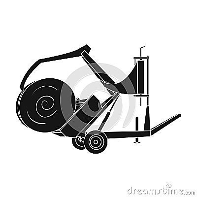 Modern agricultural machinery for of hay and rolling circles.Agricultural Machinery single icon in black style vecto Vector Illustration