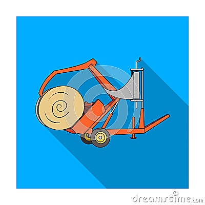 Modern agricultural machinery for of hay and rolling circles.Agricultural Machinery single icon in flat style vecto Vector Illustration
