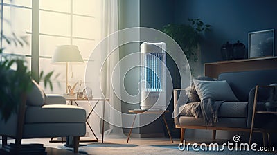 Modern air purifier in the room. Fresh air and healthy life Stock Photo