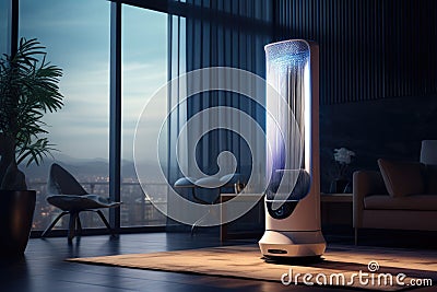 Modern air purifier in the room. Fresh air and healthy life Stock Photo