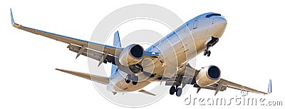 Modern airplane on isolated white background Stock Photo