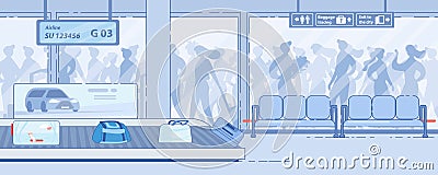 Modern Airport Terminal Arrival Services Vector Vector Illustration