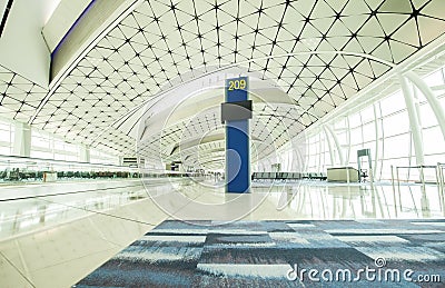 Modern airport terminal interior Editorial Stock Photo