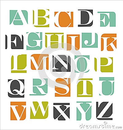 Modern alphabet poster design Vector Illustration