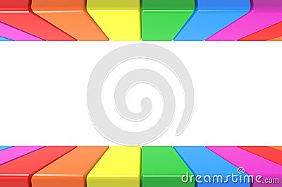 3d rendering. modern alternate LGBT rainbow colorful plate pattern in up and down on gray wall background Stock Photo
