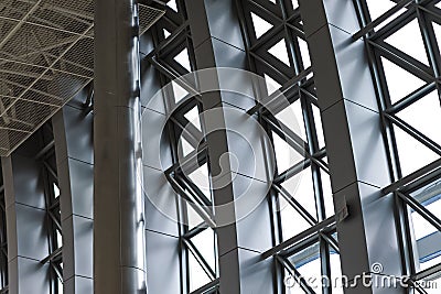 Modern aluminium facade closeup. Glass construction Stock Photo