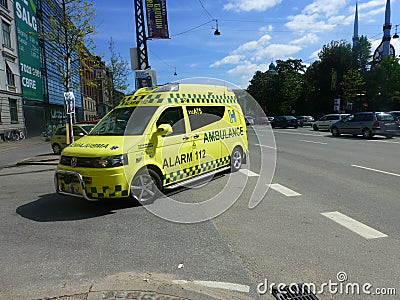 Modern Ambulance Copenhagen Editorial Stock Photo