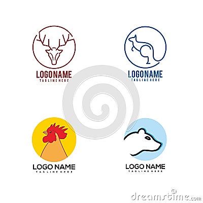 Modern animal logo and icon Stock Photo