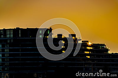 Modern Apartmen Building Silhouette Stock Photo