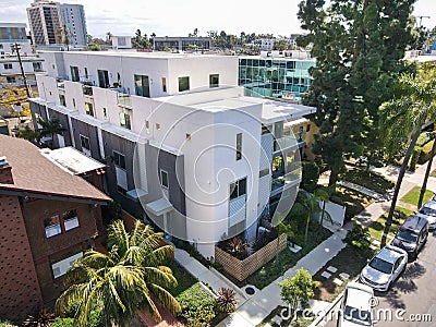 Modern apartment building in Hillcrest neighborhood in San Diego, Editorial Stock Photo