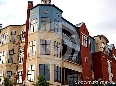 Modern apartment complex Stock Photo