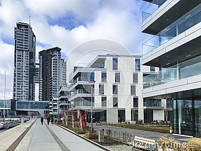 Modern apartments buildings in Gdynia Poland Editorial Stock Photo