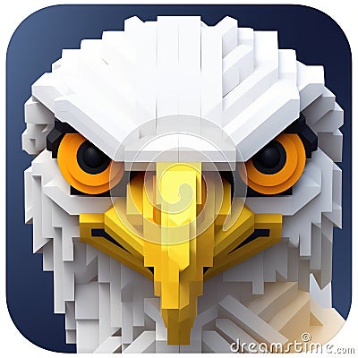 Modern App Logo With Eagle Lego Face Stock Photo