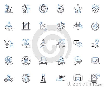 Modern approach line icons collection. Innovation, Progress, Evolution, Streamlining, Automation, Efficiency Vector Illustration