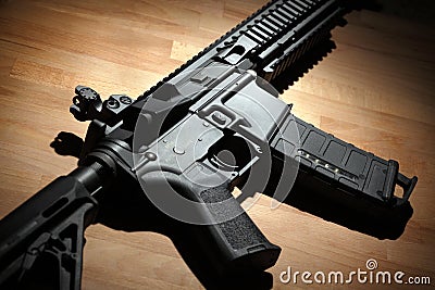 Modern AR-15 (M4A1) carbine Stock Photo