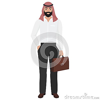 Modern arab businessman Vector Illustration