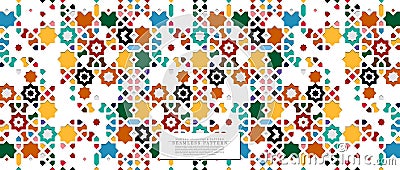 Modern arabesque seamless pattern collection colorful texture background vector design Vector Illustration