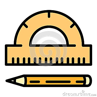 Modern architect instruments icon, outline style Vector Illustration