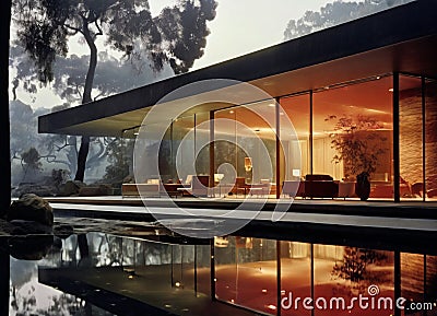 modern architectural building with large glass windows Stock Photo