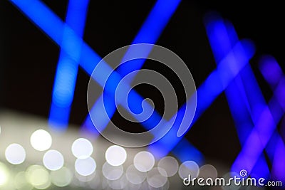 ABSTARCT COLORED BLURRED NIGHT LIGHT. MODERN ARCHITECTURE BUILDING Stock Photo