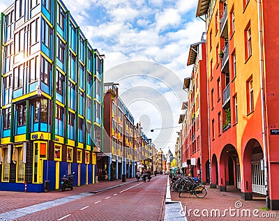 Modern architecture building in Amsterdam Netherlands urban Editorial Stock Photo
