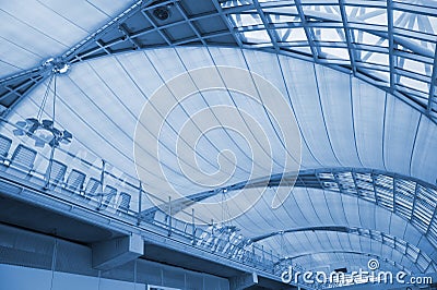 Modern architecture building in Bangkok airport. Stock Photo