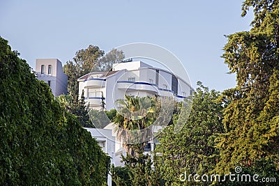 Modern architecture building in green enviroment in summer. Stock Photo