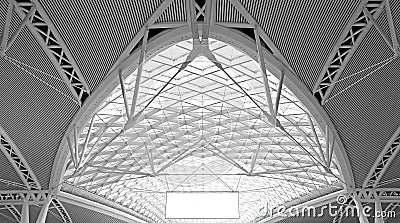 Modern architecture : curvy steel roof structure design Stock Photo