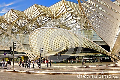 Modern Architecture Design, Train Station Lisbon Editorial Stock Photo