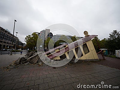 Modern architecture entrance exit Bockenheimer Warte U-Bahn metro subway train station Frankfurt am Main Hesse Germany Editorial Stock Photo