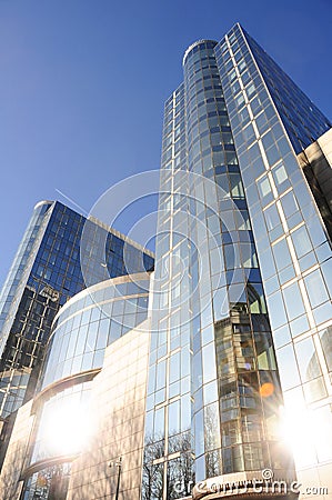 Modern architecture of European Parliament building in Brussels, Belgium Editorial Stock Photo